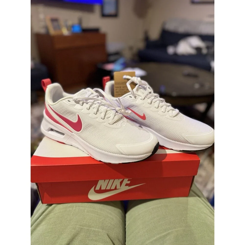 NIKE Air Max Nuaxis White Easter Pink HF1233-100 Women's 9 Running Sneaker Sz 11
